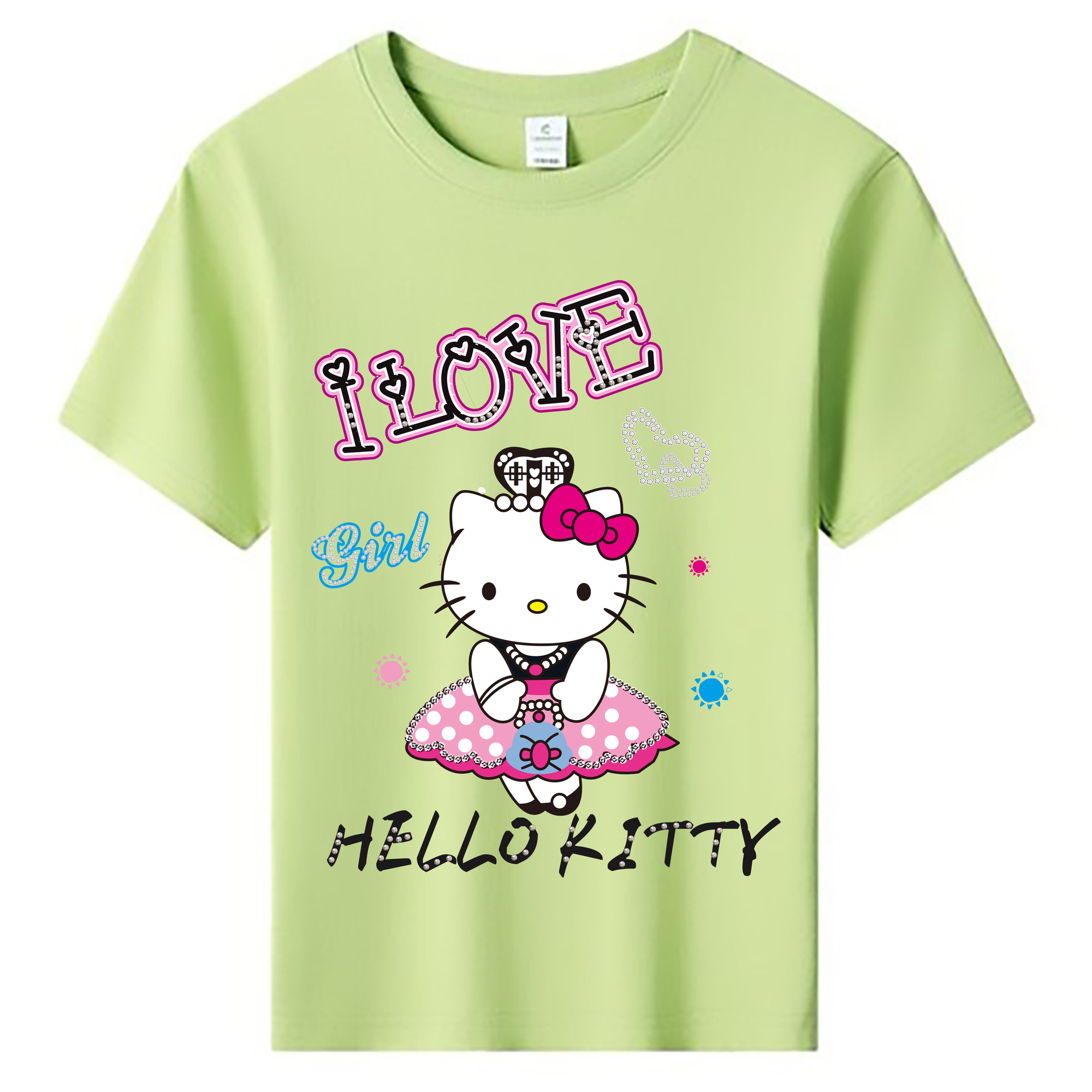 （画像用） Hello Kitty ハローキティ 綿100％キッズTシャツ（フロントプリント）